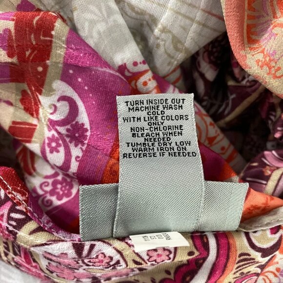 Catherines Tunic Top 2X Paisley Patchwork‎ Bell Sleeve Tie Neck Boho TP-2324 - Picture 9 of 9